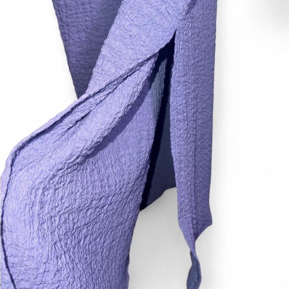 See You Monday Purple Tie Sleevees Midi Dress - Picture 3 of 4